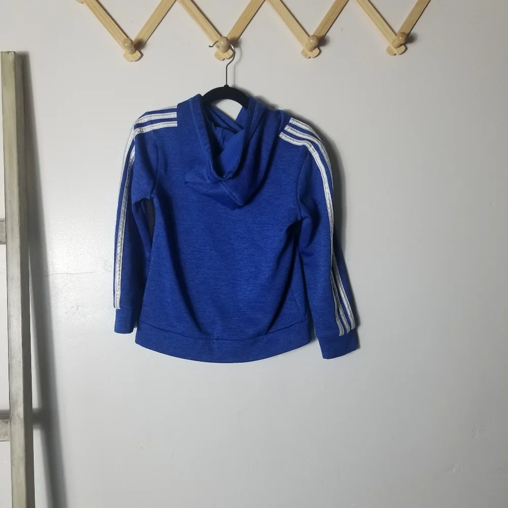 ADIDAS BOY'S BLUE AND WHITE HOODIE SIZE 6
